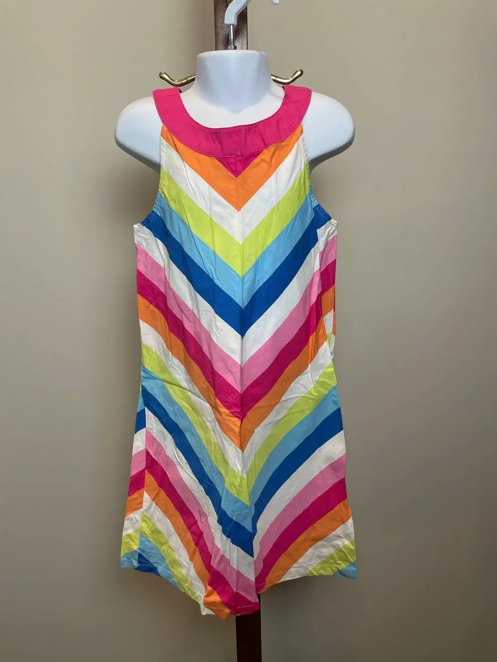 Gymboree Girls 7 Rainbow Shift Dress 100% Cotton Lightweight